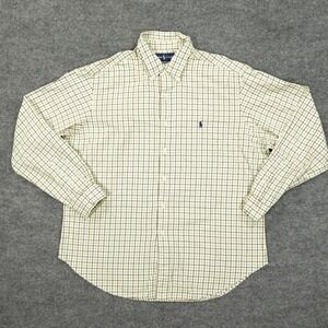 Ralph Lauren Shirt Mens XL Green Brown Plaid Classic Fit Button Down Cotton